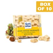 Ritter Sport Chocolate Block  White Whole Hazelnuts 100g  10 Pack