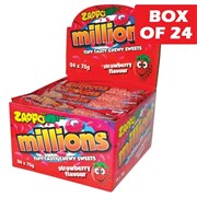 Zappo Millions Strawberry Tiny Tasty Chews 75g  24 Pack