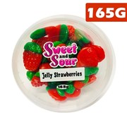 Sweet N Sour Tub  Jelly Strawberry 165g