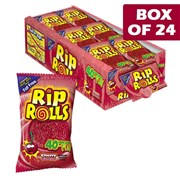 Rip Rolls Sour Candy Belt  Cherry 40g  24 Pack