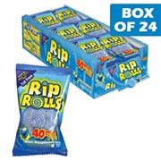 Rip Rolls Sour Candy Belt  Blue Raspberry 40g  24 Pack