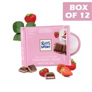Ritter Sport Chocolate Block  Strawberry Cream 100g  12 Pack