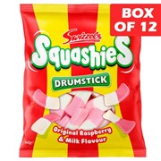 Swizzels Drumstick Squashies Bag Original Raspberry Milk Flavour 140g  12 Pack