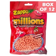 Zappo Millions Strawberry Tiny Tasty Chews Bag 150g  12 Pack