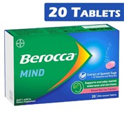 Berocca Mind Mixed Berries 20 Effervescent Tablets
