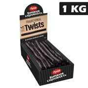 Fyna Liquorice Traditional Black Twists Fyna Superior 1kg