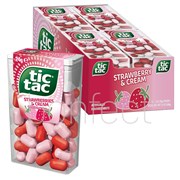 Tic Tac Strawberry  Cream Mint Tin 24g  24 Pack