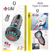 UI 45W Car Charger With TtpyeC Cable