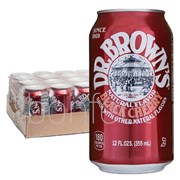 Dr Brown Black Cherry Soda Can 355ml  24 Pack