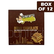 Gusta Pistachio Dubai Dark Chocolate With Kataifi  Pistachio Cream Bar 100g  12 Pack
