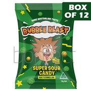 Bubble Blast Super Sour Watermelon Bag 70g  12 Pack