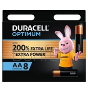 Duracell Optimum Alkaline AA Size Battery 8 Pack