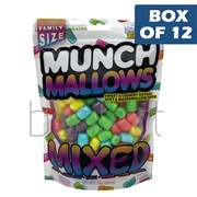 Munch Mallows Sweet  Crunchy Mixed Flavours Family Size 200g  12 Pack