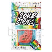 Sour Strips Candy Bag 96g  12 Pack  Rainbow