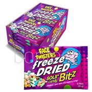 Face Twisters Freeze Dried Sour Candy Bitz  4 Sour Fruity Flavors 20g  12 Pack