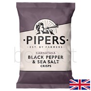 Pipers Karnataka Black Pepper  Sea Salt Crisps 150g  8 Pack