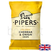 Pipers Lye Cross Cheddar and Onion Crisps 150g  8 Pack